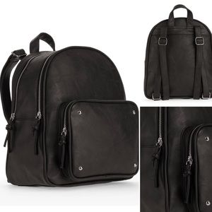 Black Front Zipper Backpack